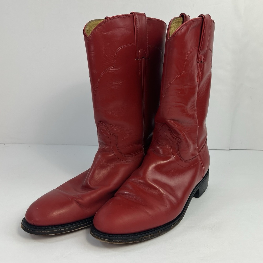 TONY LAMA Womens Size 6.5 B 7500L Red Leather Roper Cowboy Western Boots